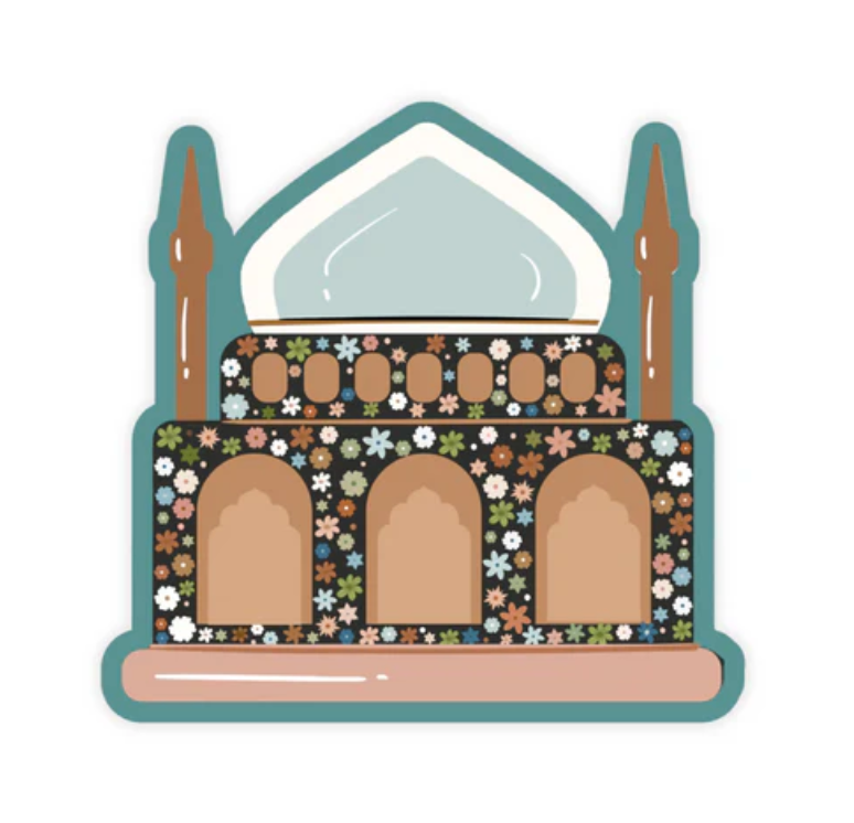 MC Floral Mosque Sticker