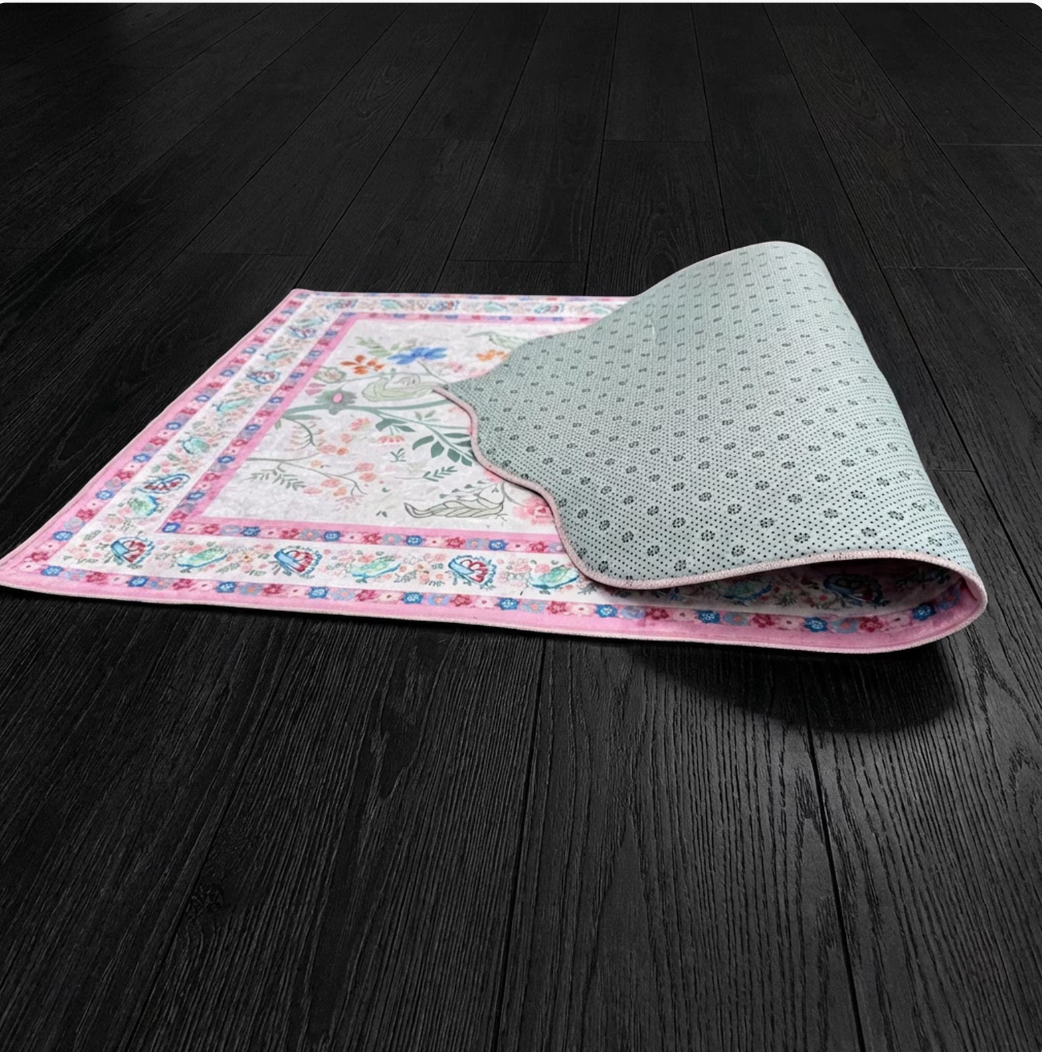 Bloom Prayer Mat for Adults – Floral , Soft Crushed Velvet, Anti-Slip Base