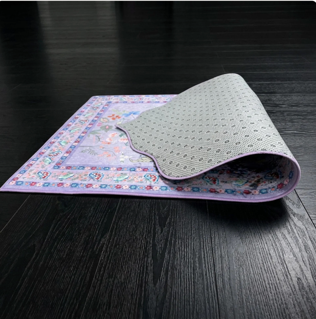 Bloom Prayer Mat for Adults – Floral , Soft Crushed Velvet, Anti-Slip Base