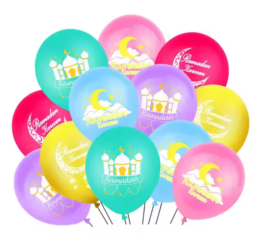 10pc Ramadan latex 12-inch balloons