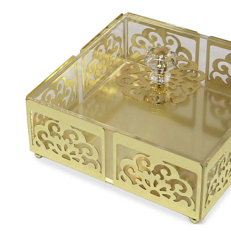 Joude Acrylic Dessert Box with Metal Ornamentation