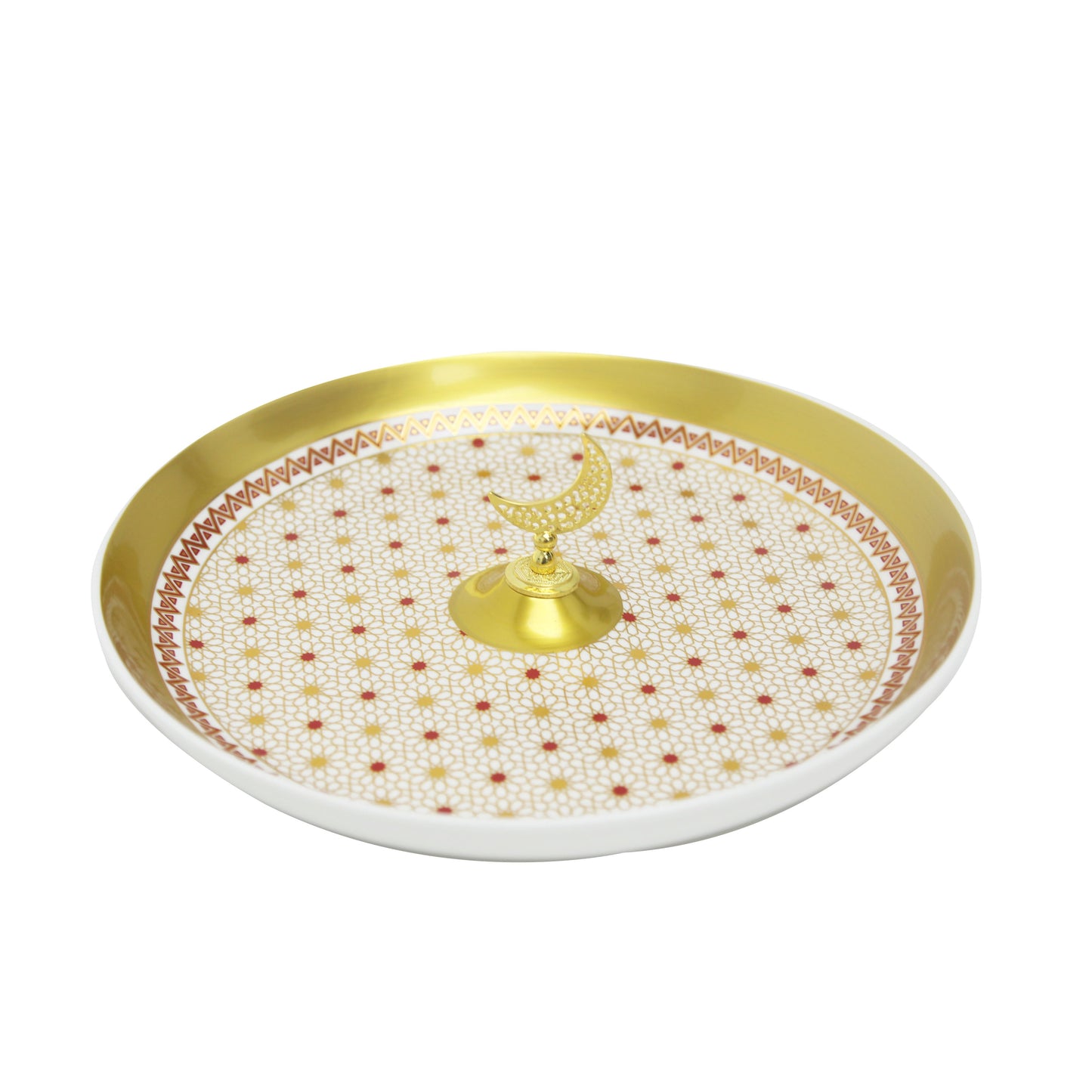 Patterned Jali Plate with Crescent Moon Handle