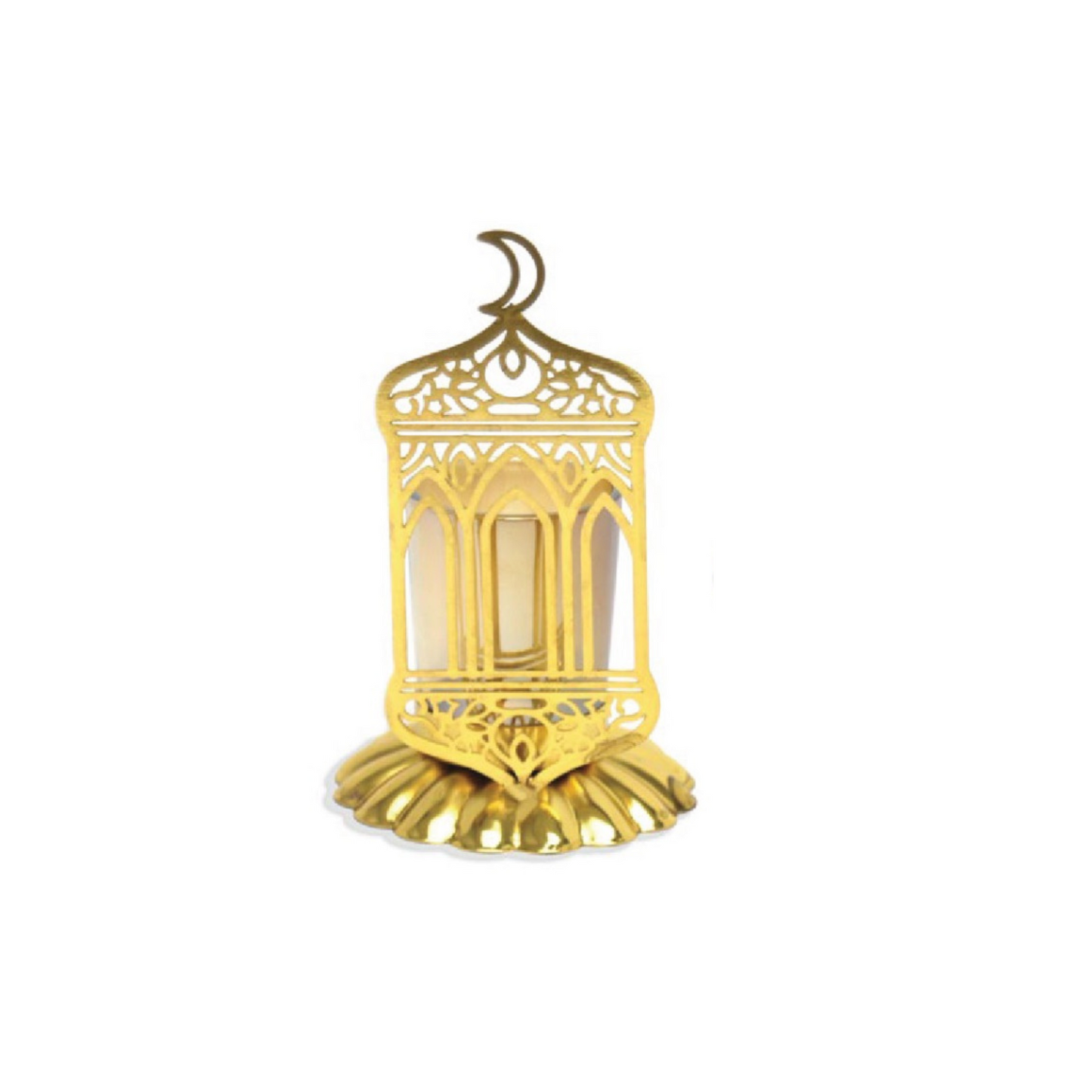 Modern Lantern Candle Holder with Gold Plate
