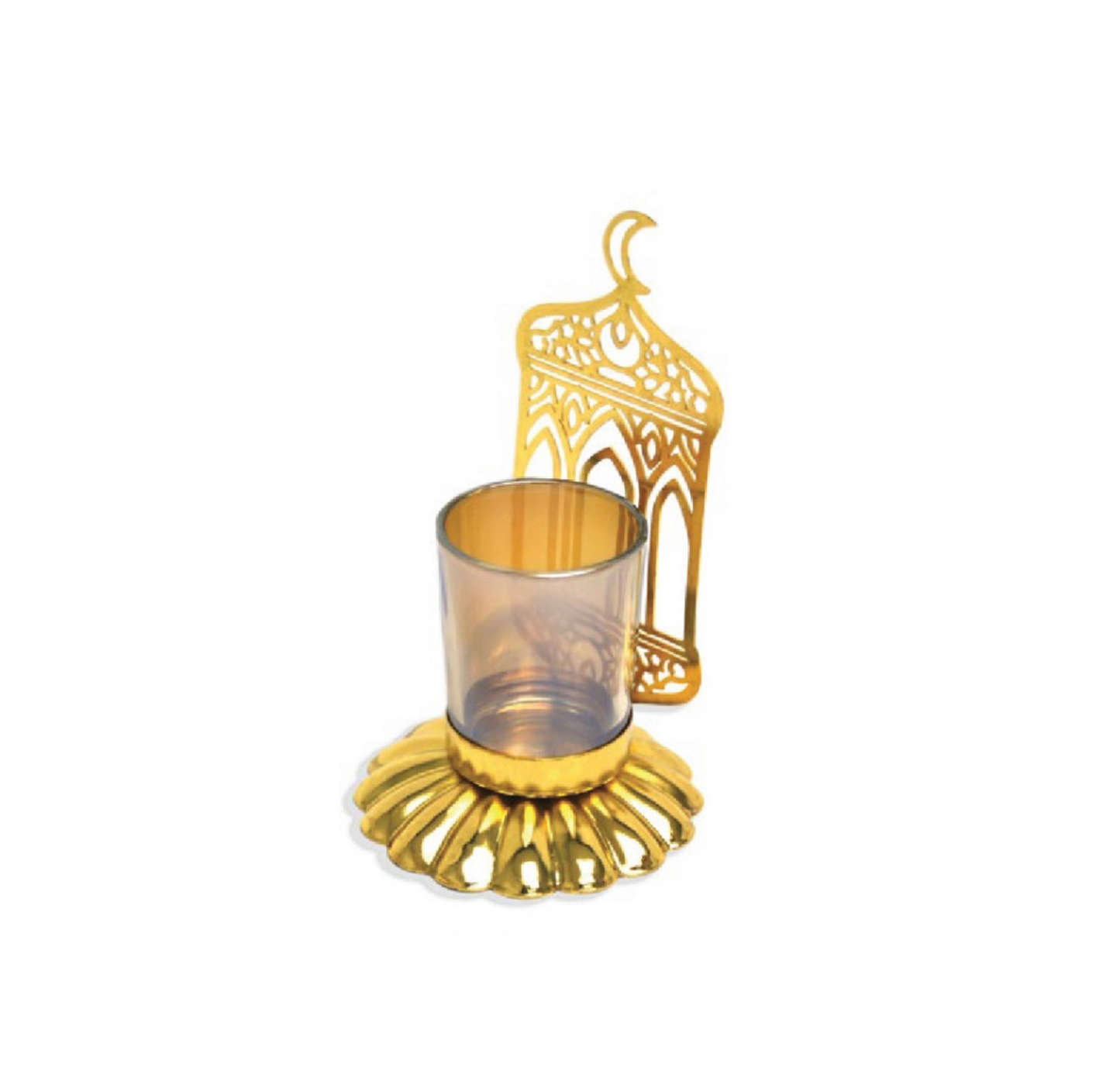 Modern Lantern Candle Holder with Gold Plate