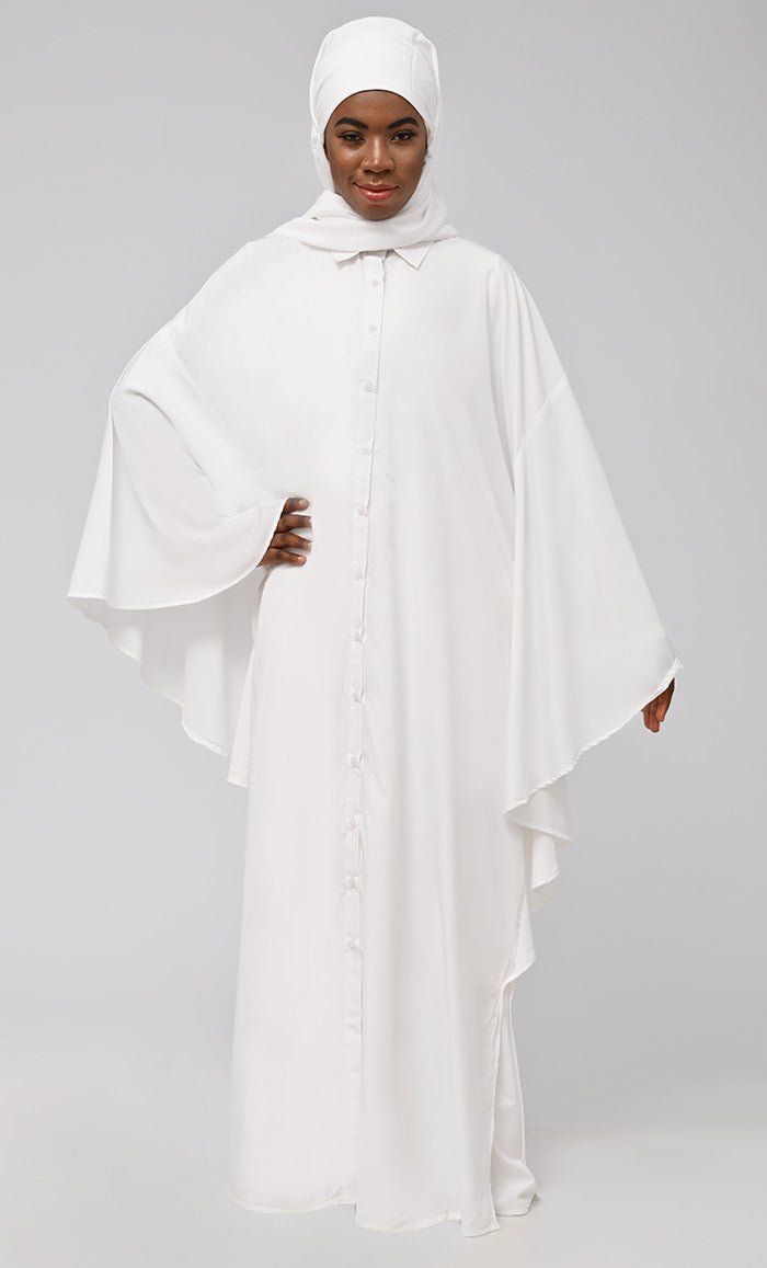 Modest Button Down Kaftan Style Prayer Dress For Women