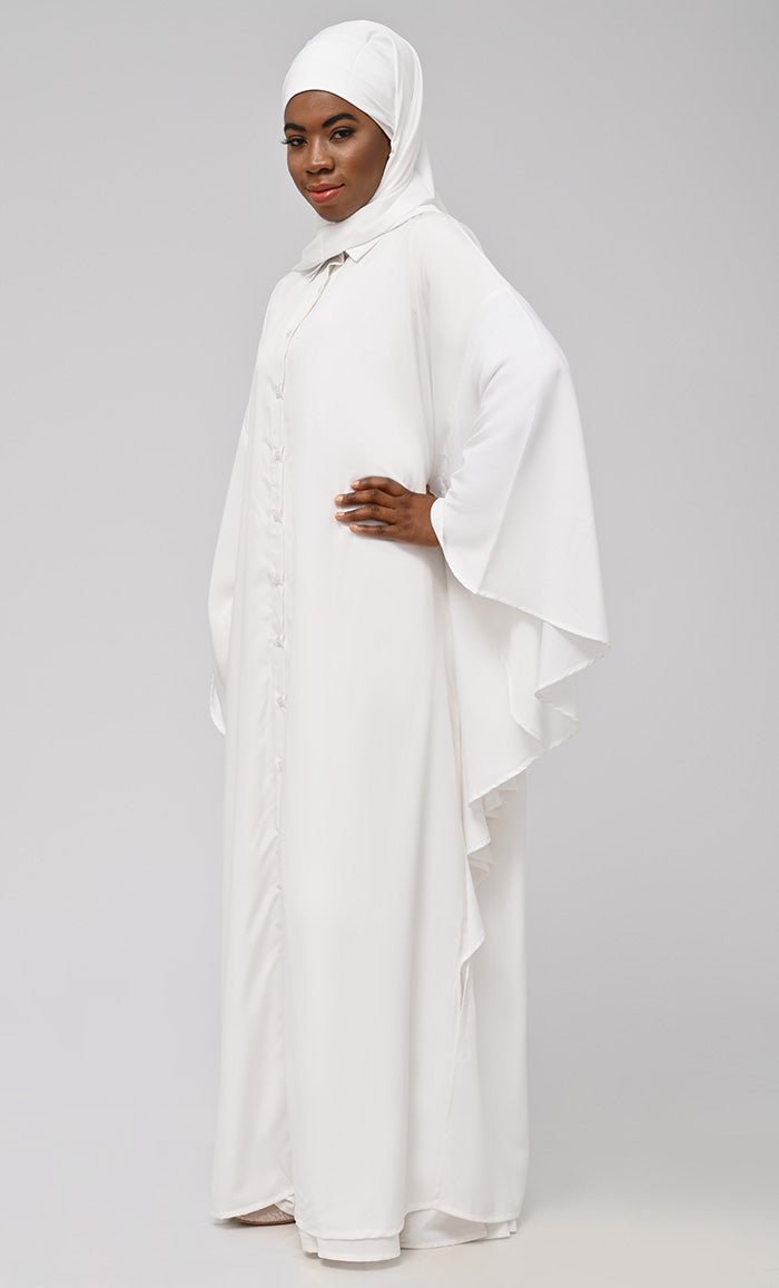 Modest Button Down Kaftan Style Prayer Dress For Women
