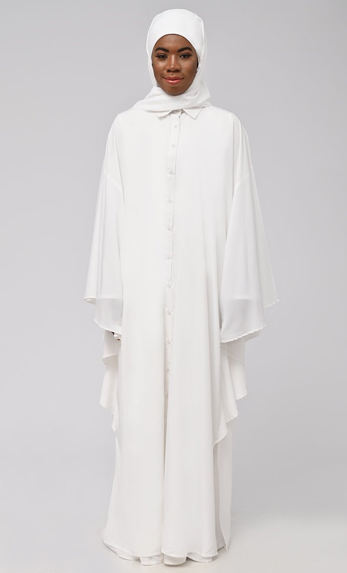 Modest Button Down Kaftan Style Prayer Dress For Women