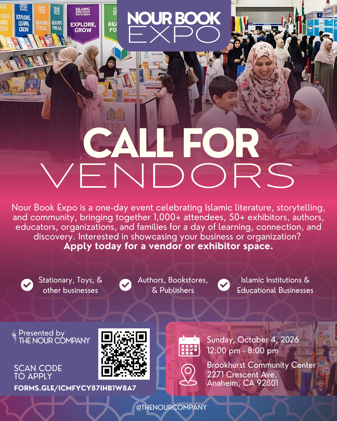 Nour Book Expo Vendor & Exhibitor Registration