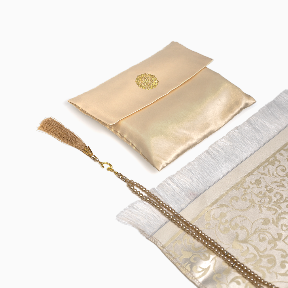 Ebadat Gift Prayer Mats with Matching Prayer Beads - Beautifully Designed for a Meaningful Gift