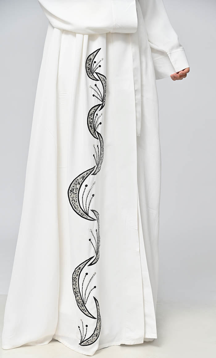 Shrug Abaya with Inner & Adjustable Belt – crepe Fabric