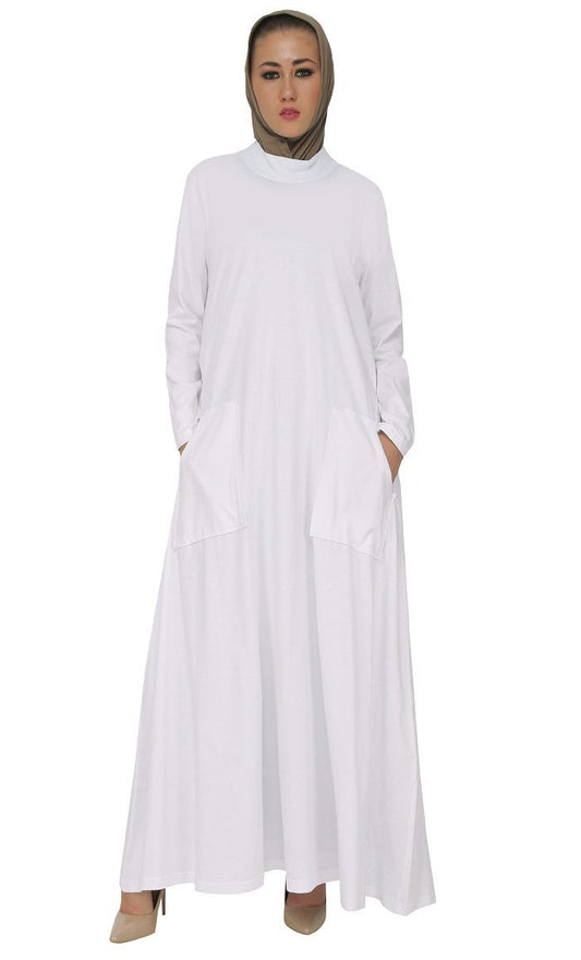 Casual Wear Broad Pockets Long Abaya Dress