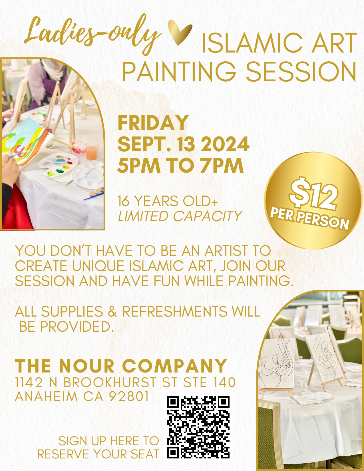 Ladies-only islamic art painting session