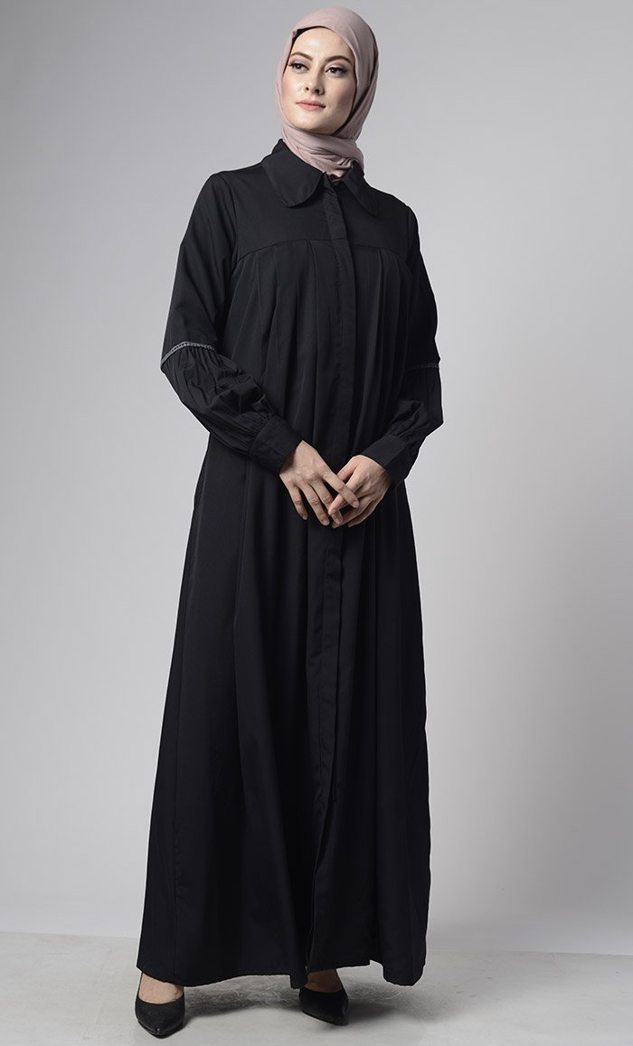 Front Pleated Everyday Stylish Abaya