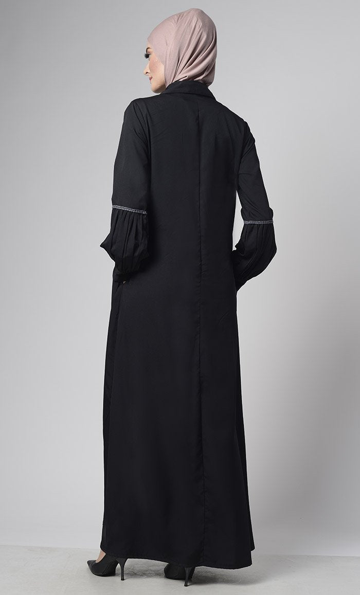 Front Pleated Everyday Stylish Abaya