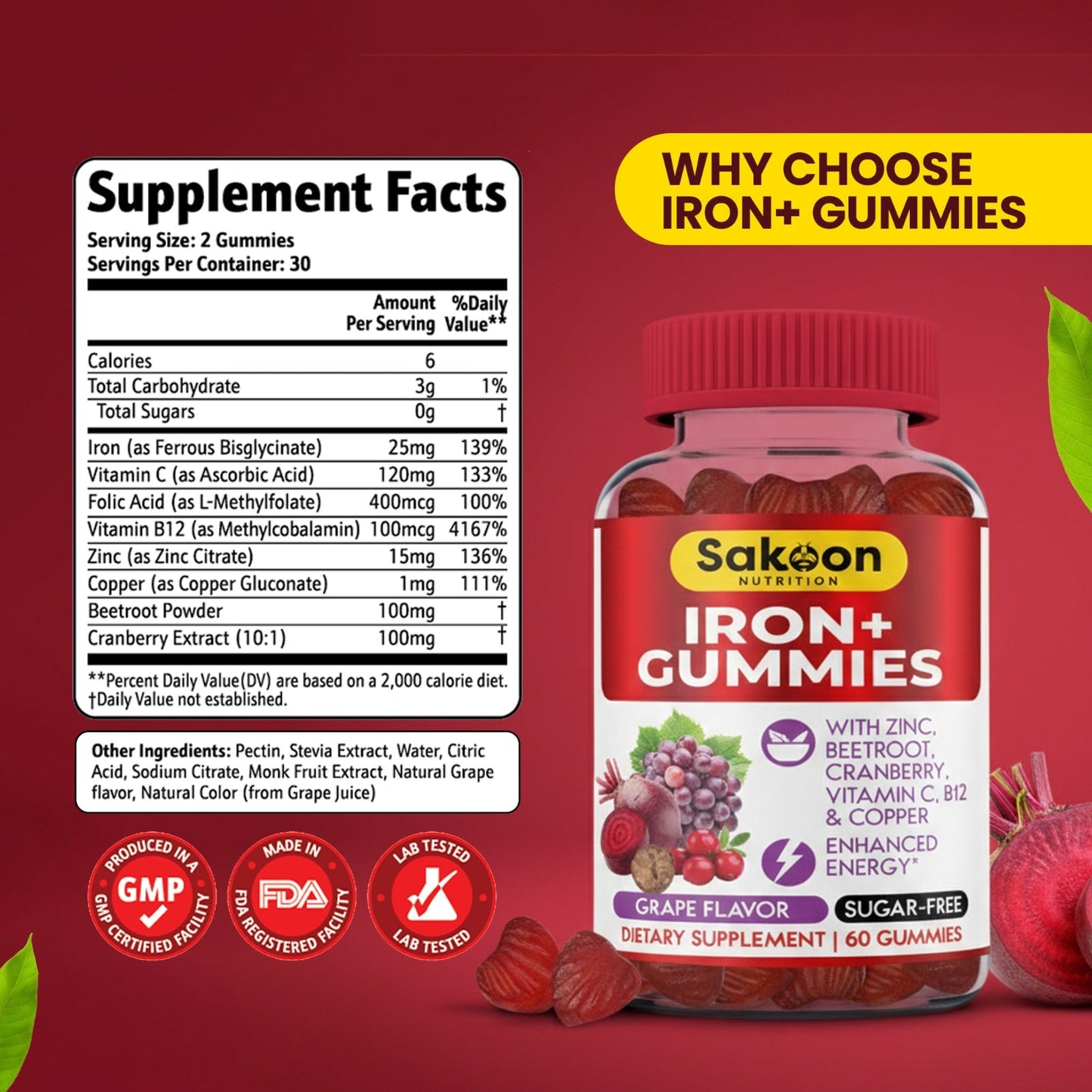 Sugar-Free Iron Gummies