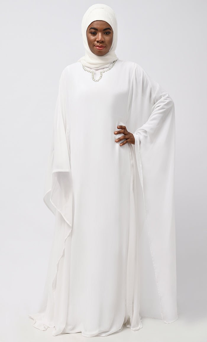 Isha Modest Beads Embroidered Prayer Dress For Women (2Pc+H)