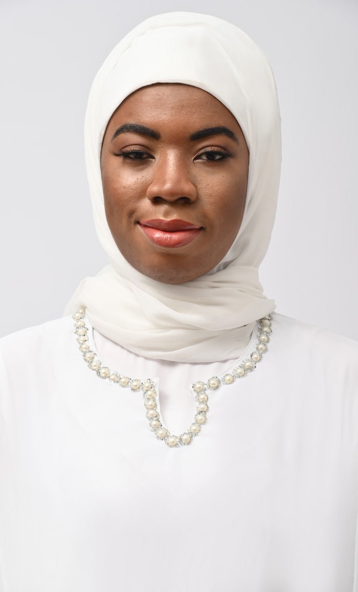 Isha Modest Beads Embroidered Prayer Dress For Women (2Pc+H)