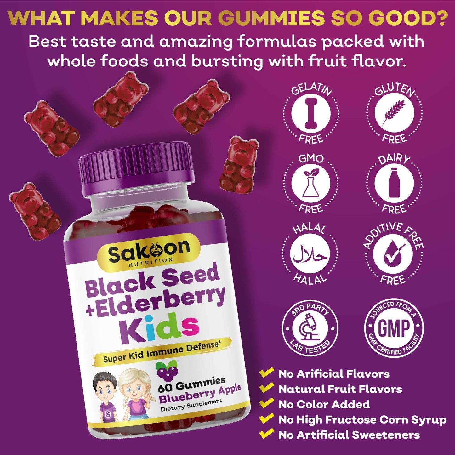 Kids Black Seed + Elderberry Gummies