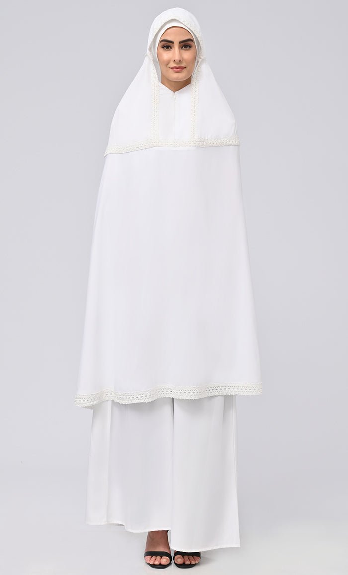 Maghrib Modest Lace Khimar Prayer Dress For Women