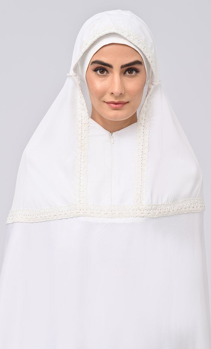 Maghrib Modest Lace Khimar Prayer Dress For Women
