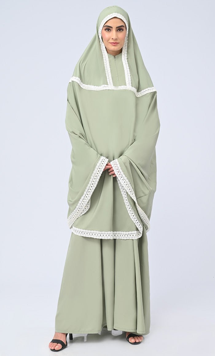 Modest Lavender Khimar Prayer Dress for Women