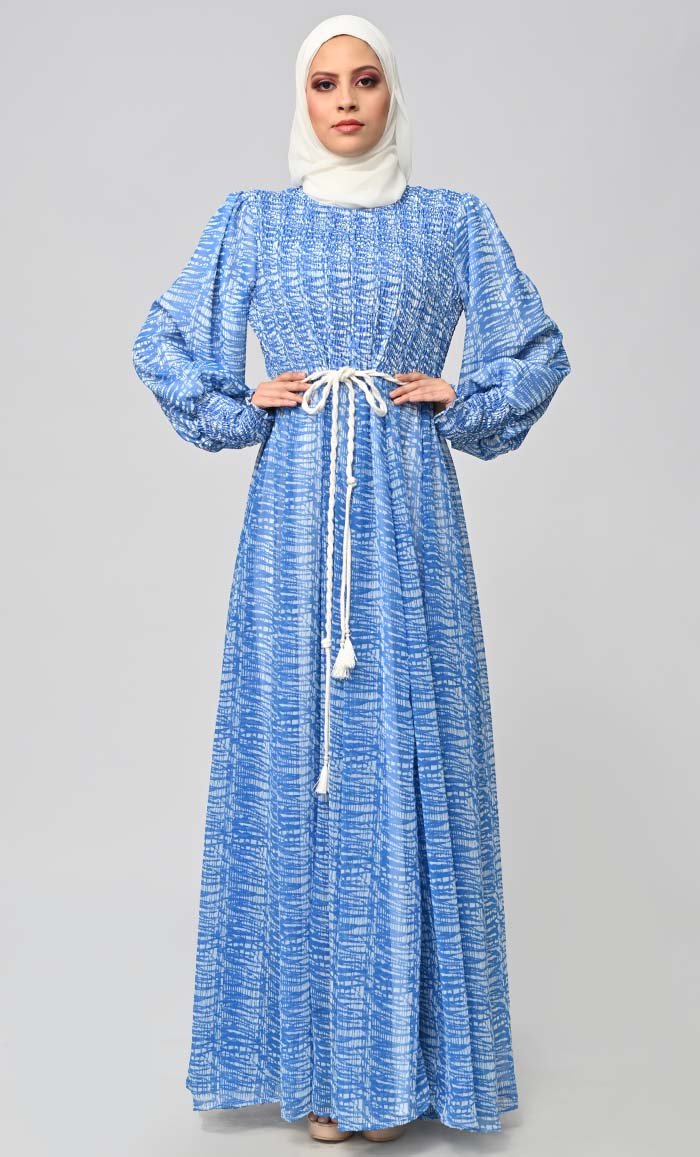 Majestic Fusion: Islamic Printed Bisht Abaya With Inner