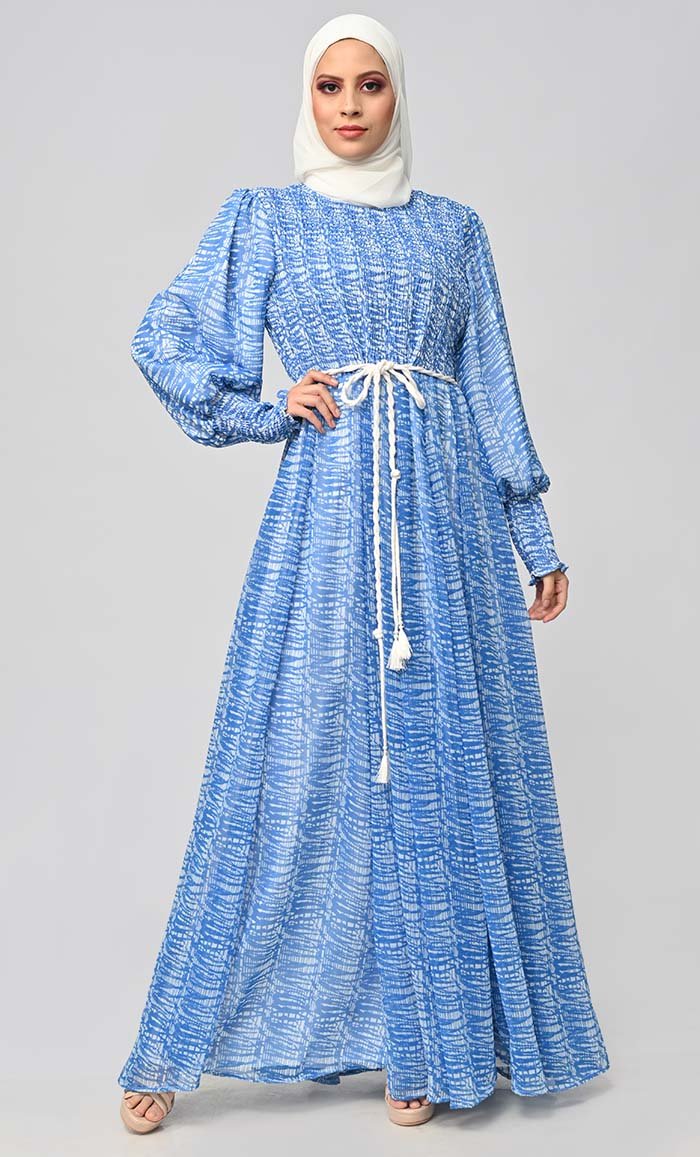 Majestic Fusion: Islamic Printed Bisht Abaya With Inner