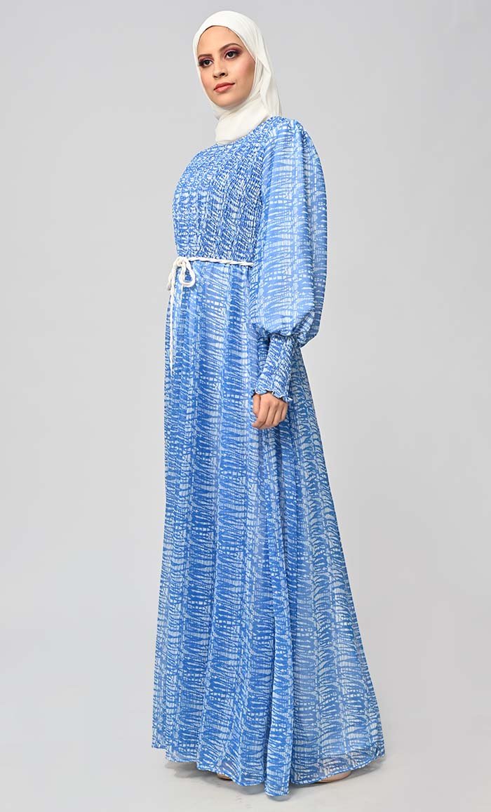 Majestic Fusion: Islamic Printed Bisht Abaya With Inner