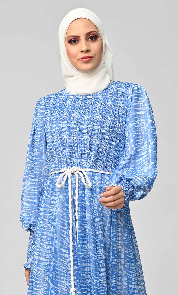 Majestic Fusion: Islamic Printed Bisht Abaya With Inner