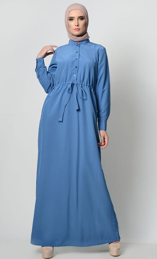 Minimalistic Waist Drawstring Abaya