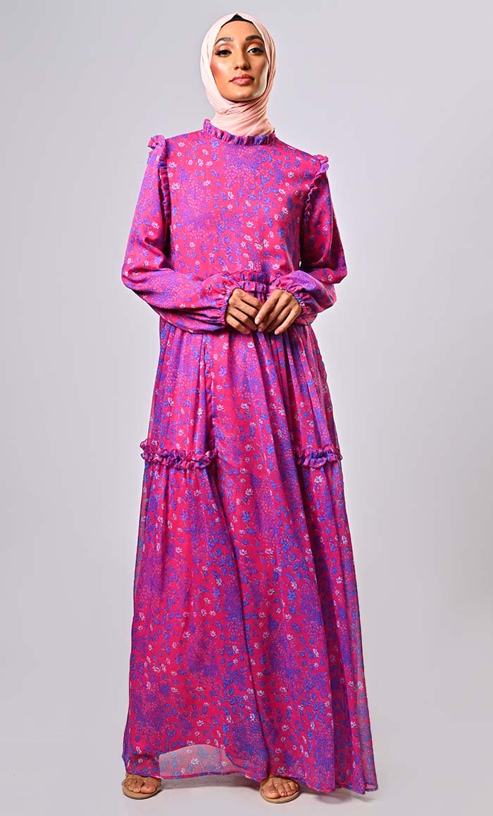 Modern Elegance: The Feminine Flair of the Frilled Abaya