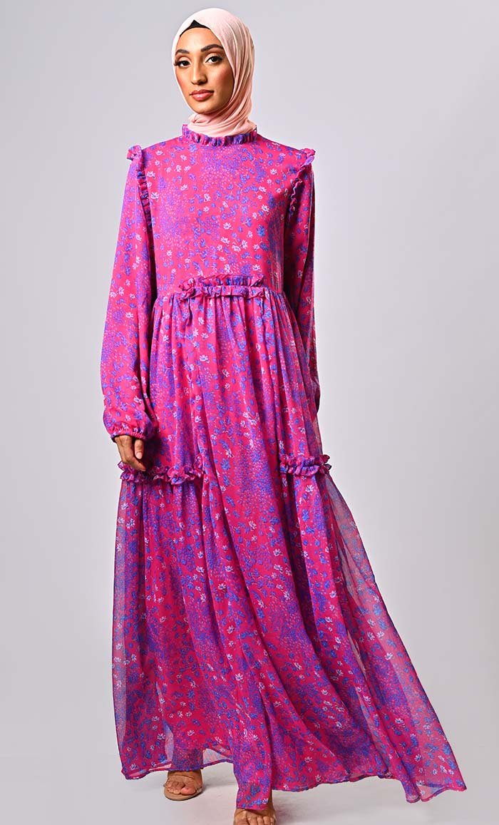 Modern Elegance: The Feminine Flair of the Frilled Abaya