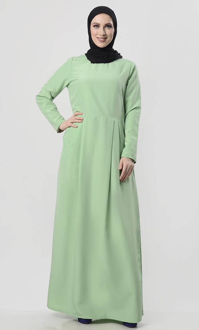 Modest Pleated Abaya With Pockets