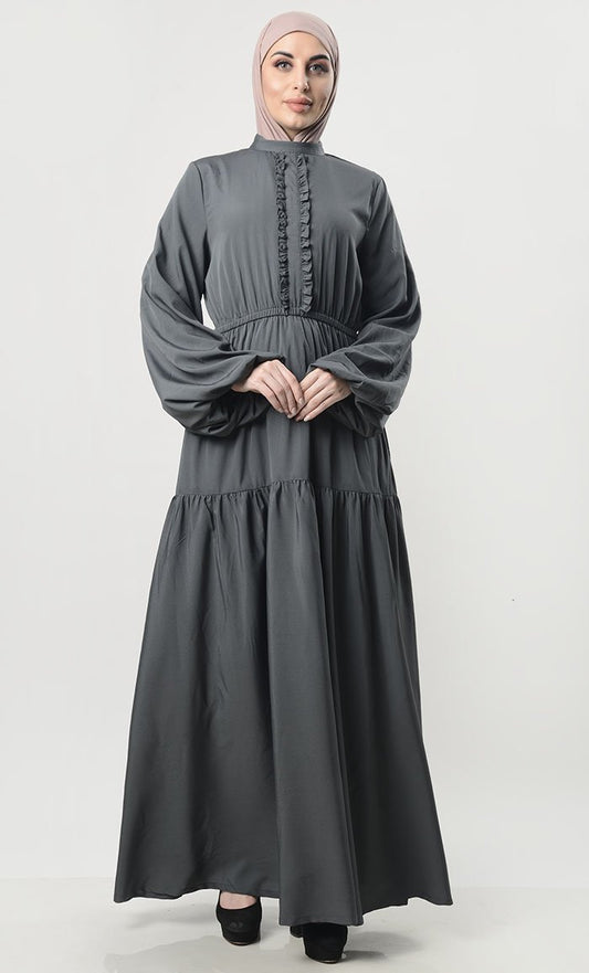 Multi-Tier Abaya With Pockets