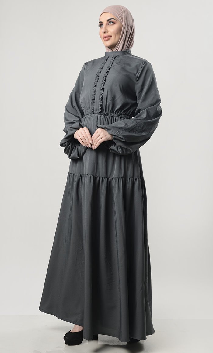 Multi-Tier Abaya With Pockets