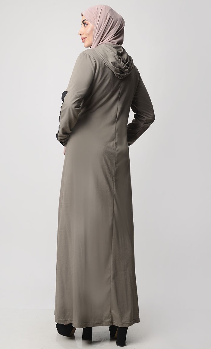 Plain Hooded Jersey Everyday Abaya