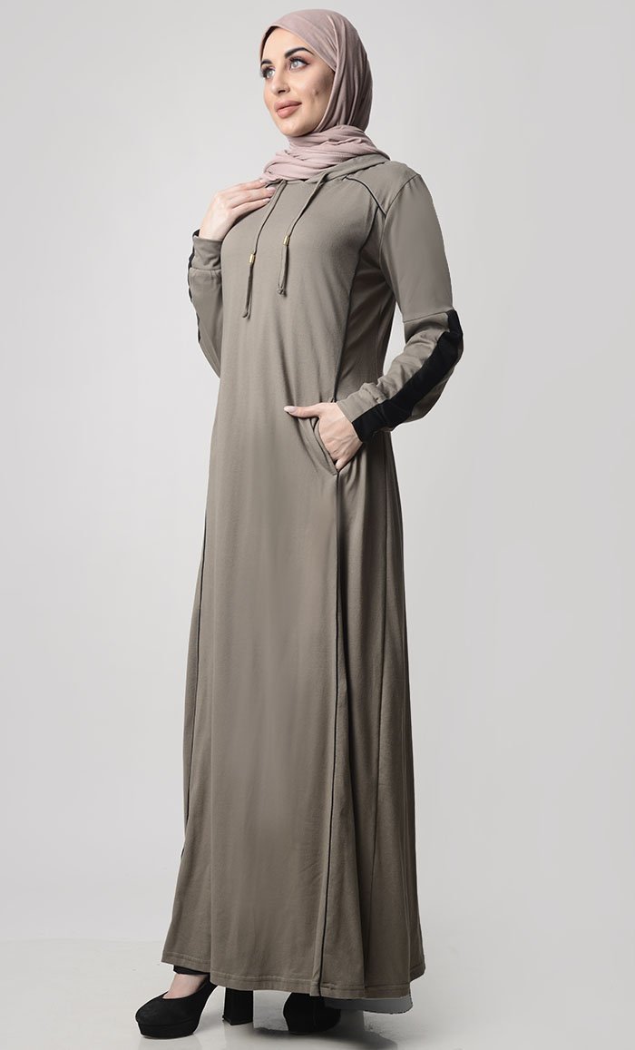 Plain Hooded Jersey Everyday Abaya