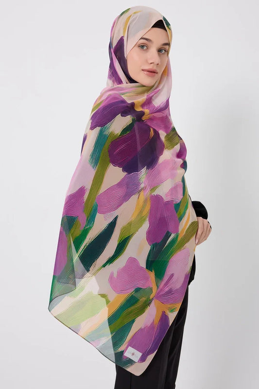 Printed Chiffon Hijab - Summer Iris