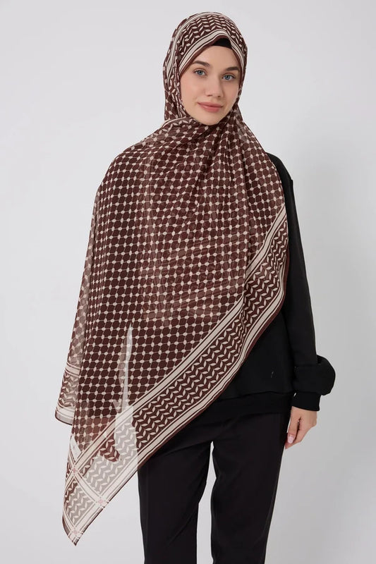 Kuffiyeh Printed Chiffon Hijab