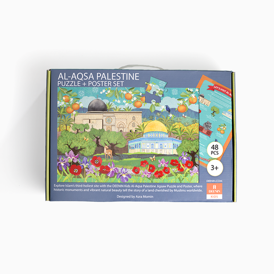 DEENIN Kids' Al-Aqsa Palestine Puzzle + Poster Set - 48-Piece Educational, Vibrant & Large Floor (2 ft x 3 ft) Puzzle for Children