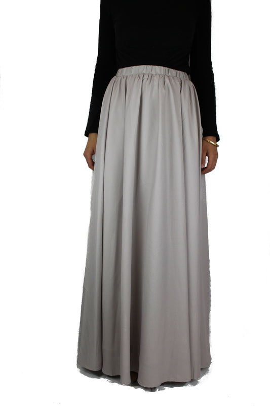 High-Waisted Maxi Skirt - Smoke Silver