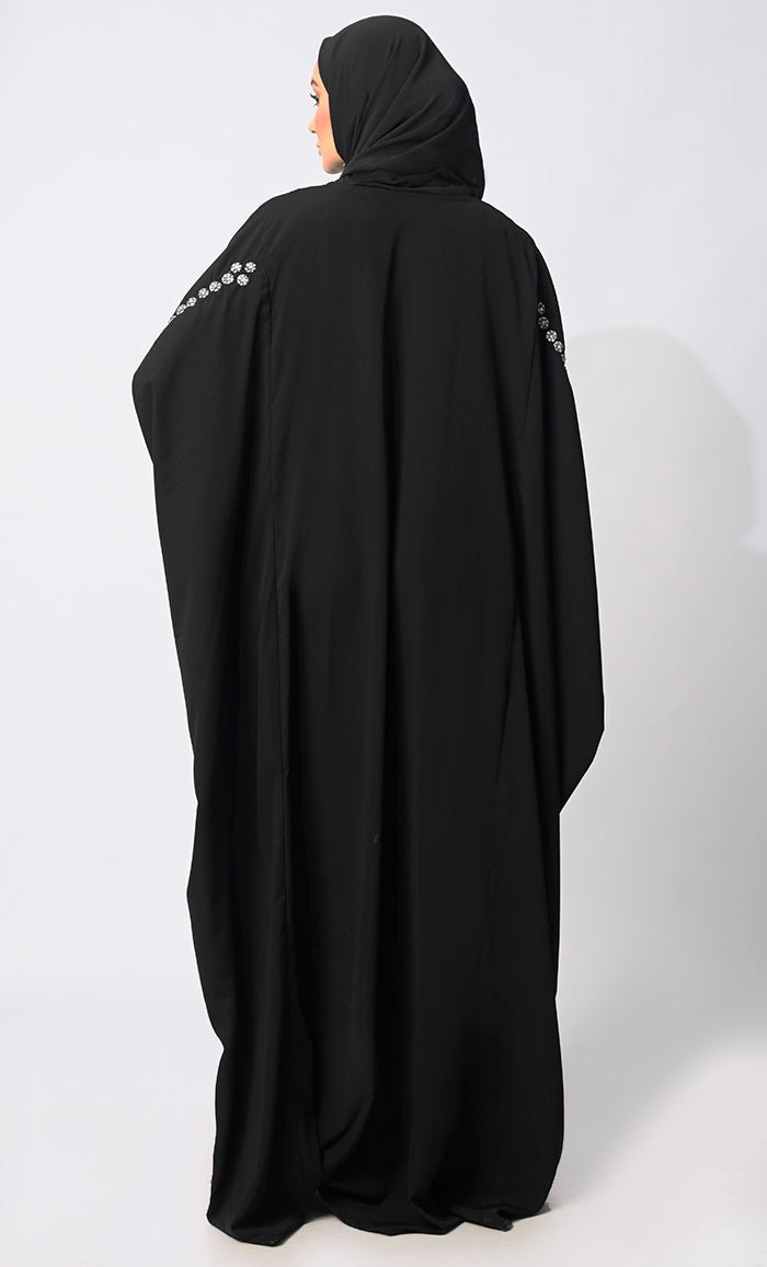 Traditional Arabian Black Farasa Adorned with Sitara Work