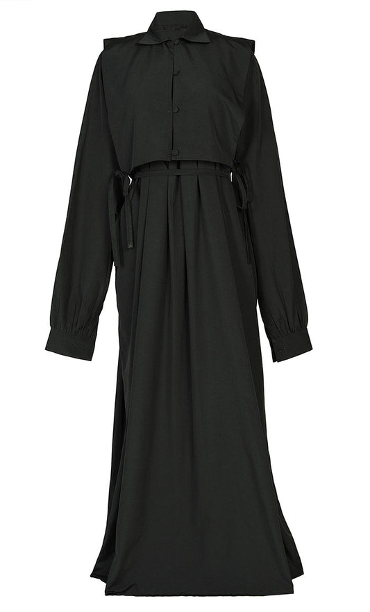 Women's Black Kashibo Abaya With Short Jacket