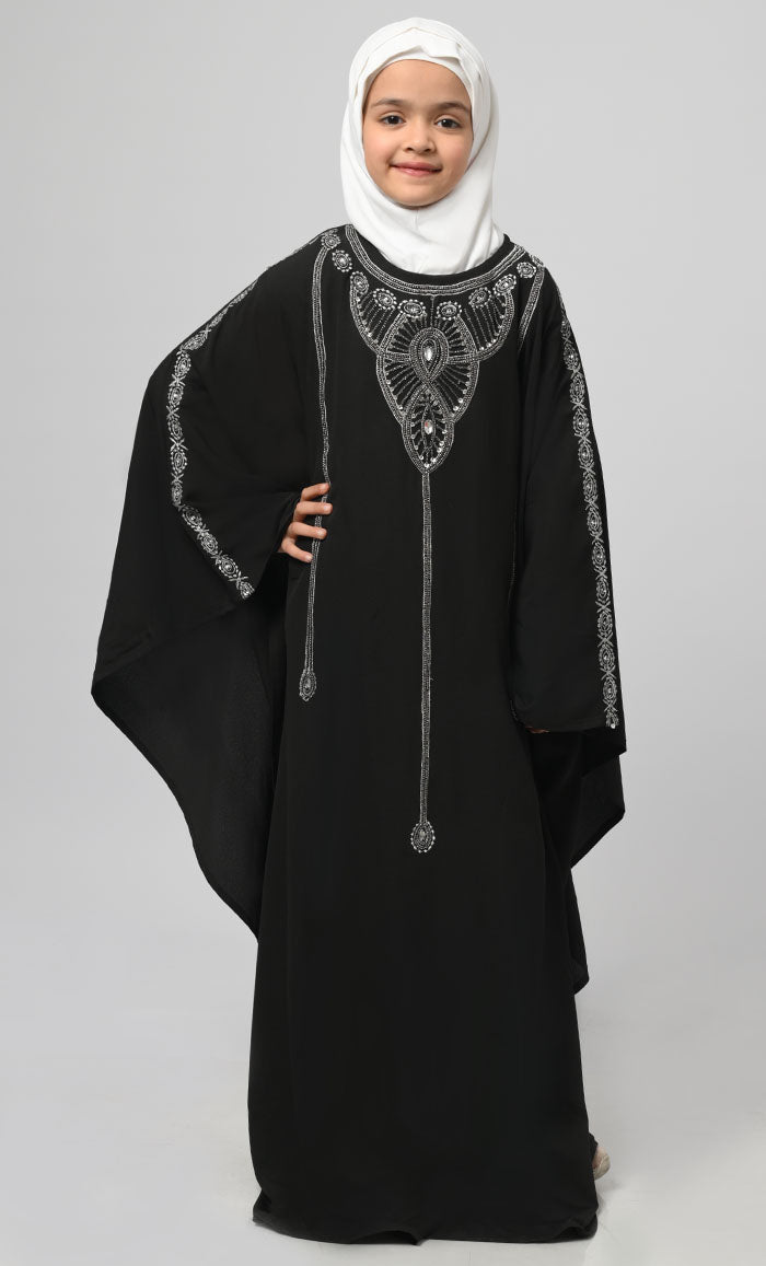 Zara Girl'S Modest Muslim Embroidered Kaftan