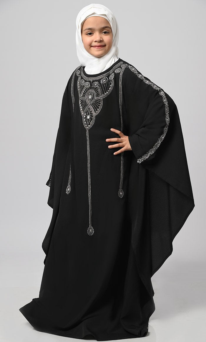 Zara Girl'S Modest Muslim Embroidered Kaftan