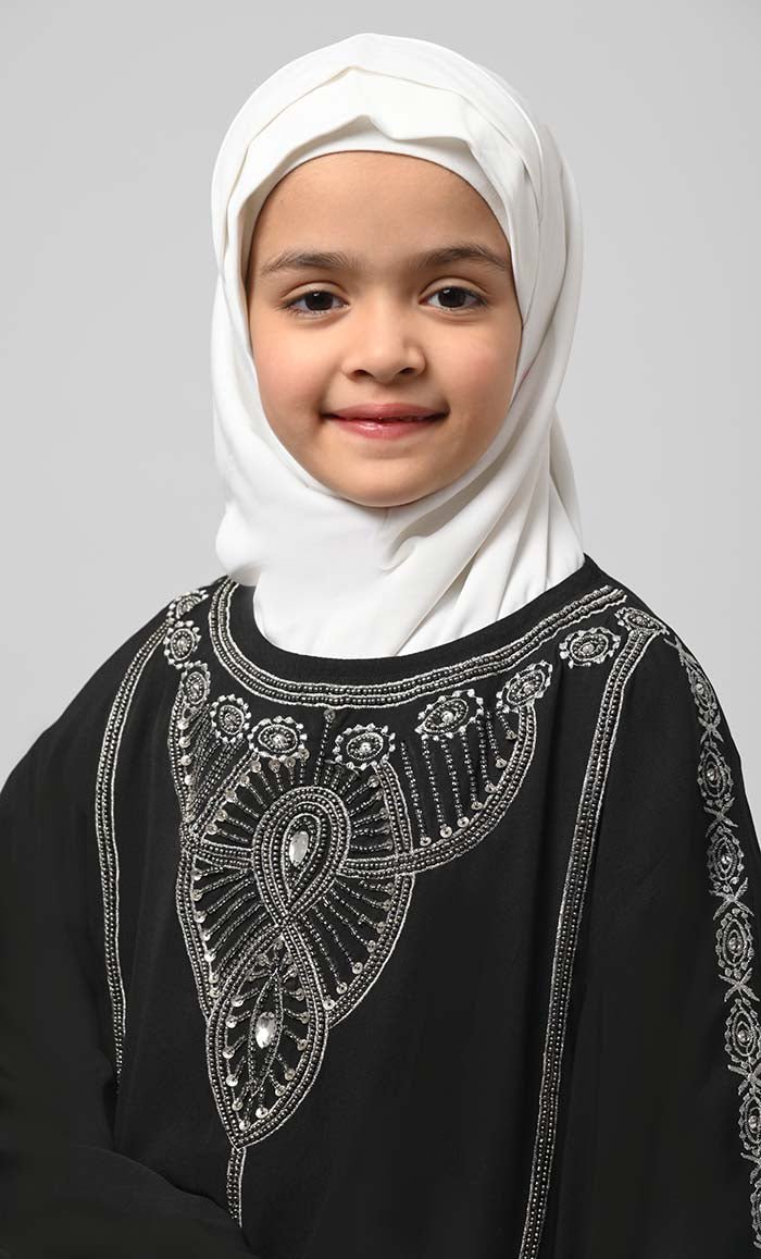 Zara Girl'S Modest Muslim Embroidered Kaftan